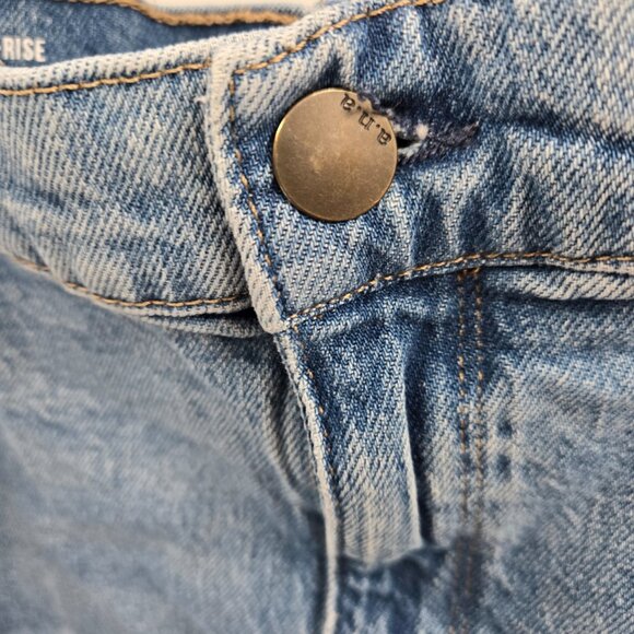 A.N.A A New Approach Blue Jean High-Rise Distressed Raw Edge Mini Skirt 18 - Picture 4 of 8